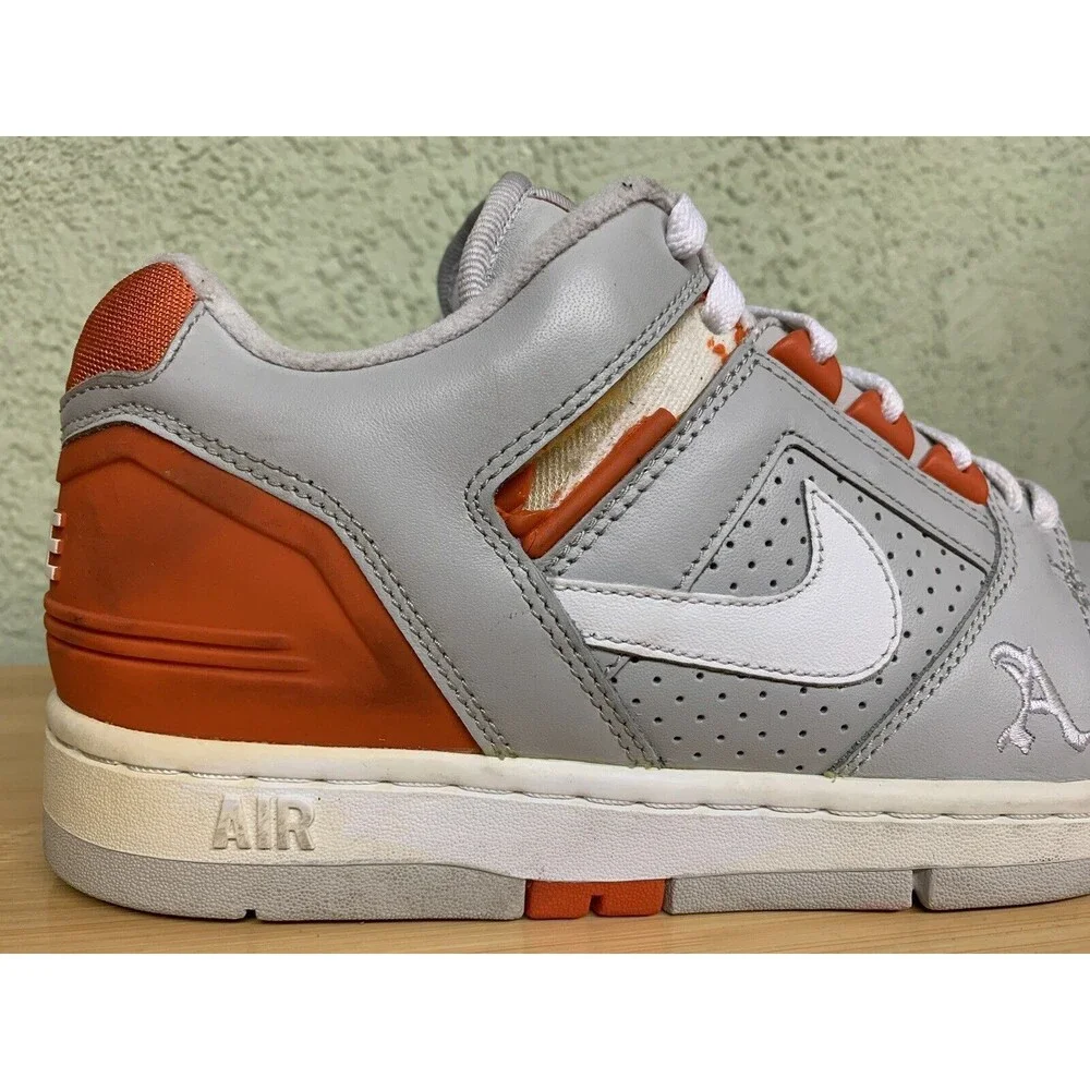 NIKE AIR FORCE 2 II GREY ORANGE 305602-013 ALPHA PHYSICAL CLUB terminator Sz 8.5